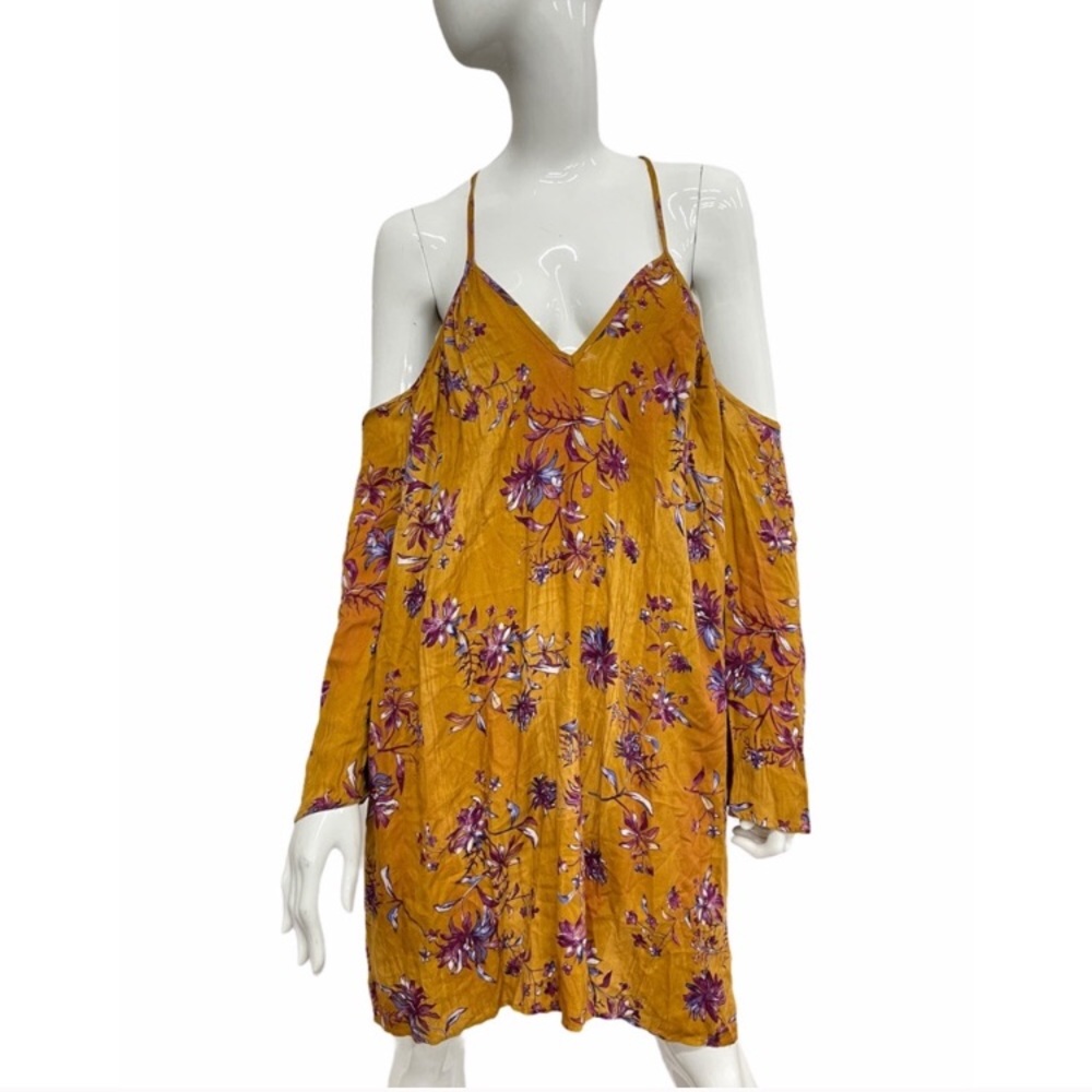 New Vintage Style Boho Floral flare sleeve cover up dress
